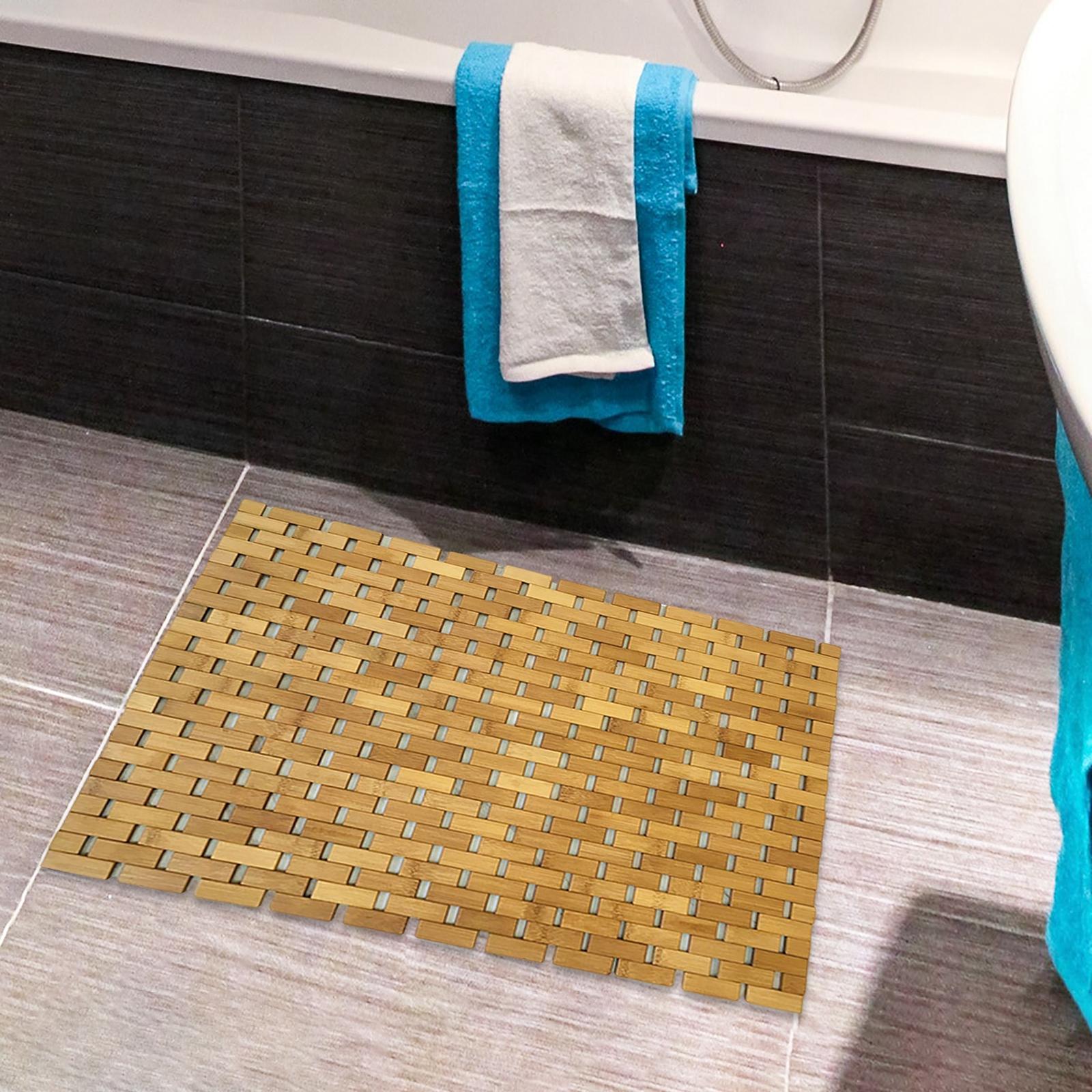 Bamboo Bath Mat - Antypoślizgowa mata łazienkowa z bambusowego drewna,